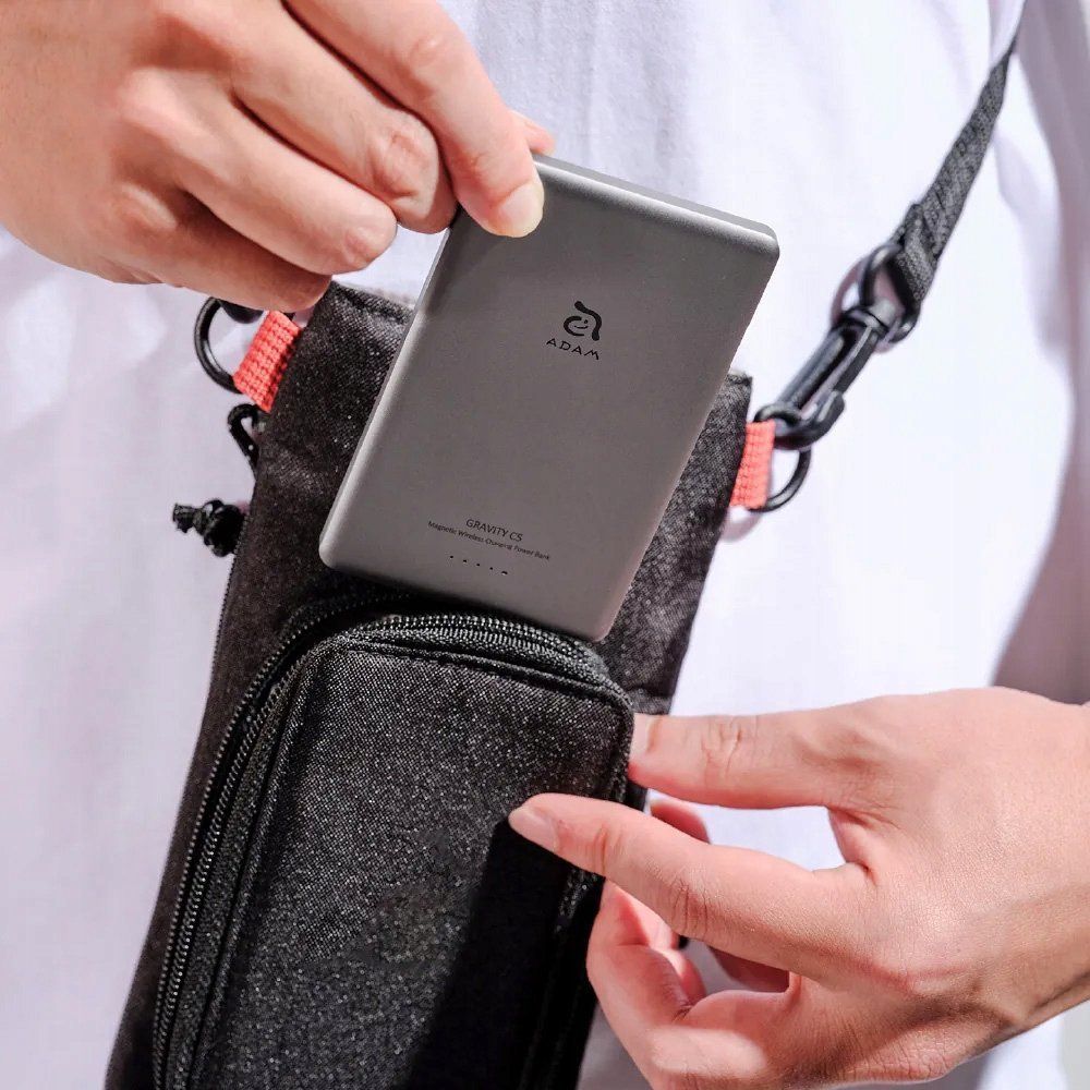 Power bank magnetik Adam Elements GRAVITY C5, 5000mAh, wireless, gri