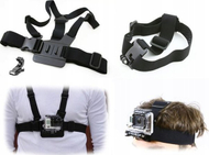 Set aksesorësh XREC për GoPro Hero 12, harness për gjoks, rrip koke, i zi