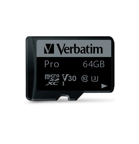 Kartë memorie Verbatim MicroSDXC, 64GB, me adapter, e zezë gri
