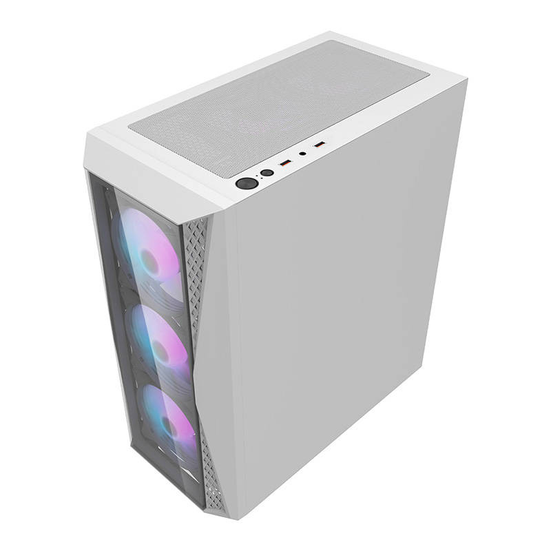 Kuti PC Darkflash DK352 Plus, ATX Mid Tower, 4 ventilatorë RGB, e bardhë