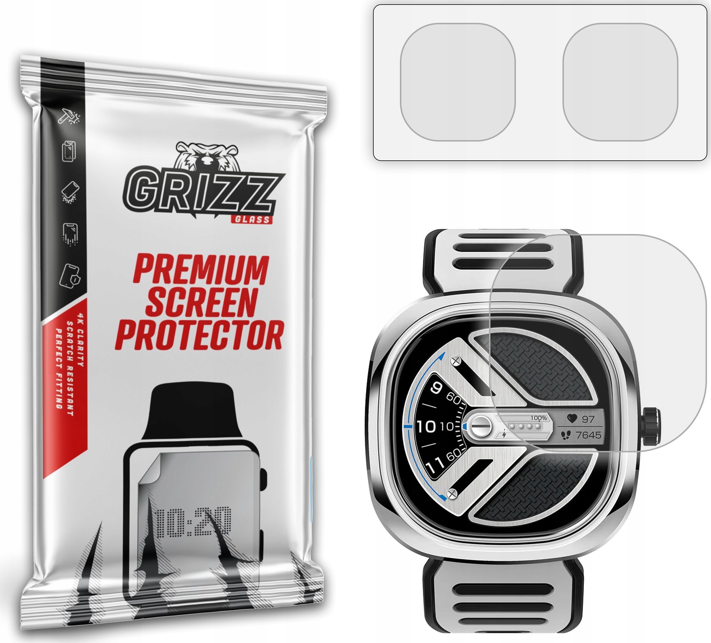 Mbrojtës ekrani smartwatch GrizzGlass PaperScreen, set 2 copë, mat, transparent