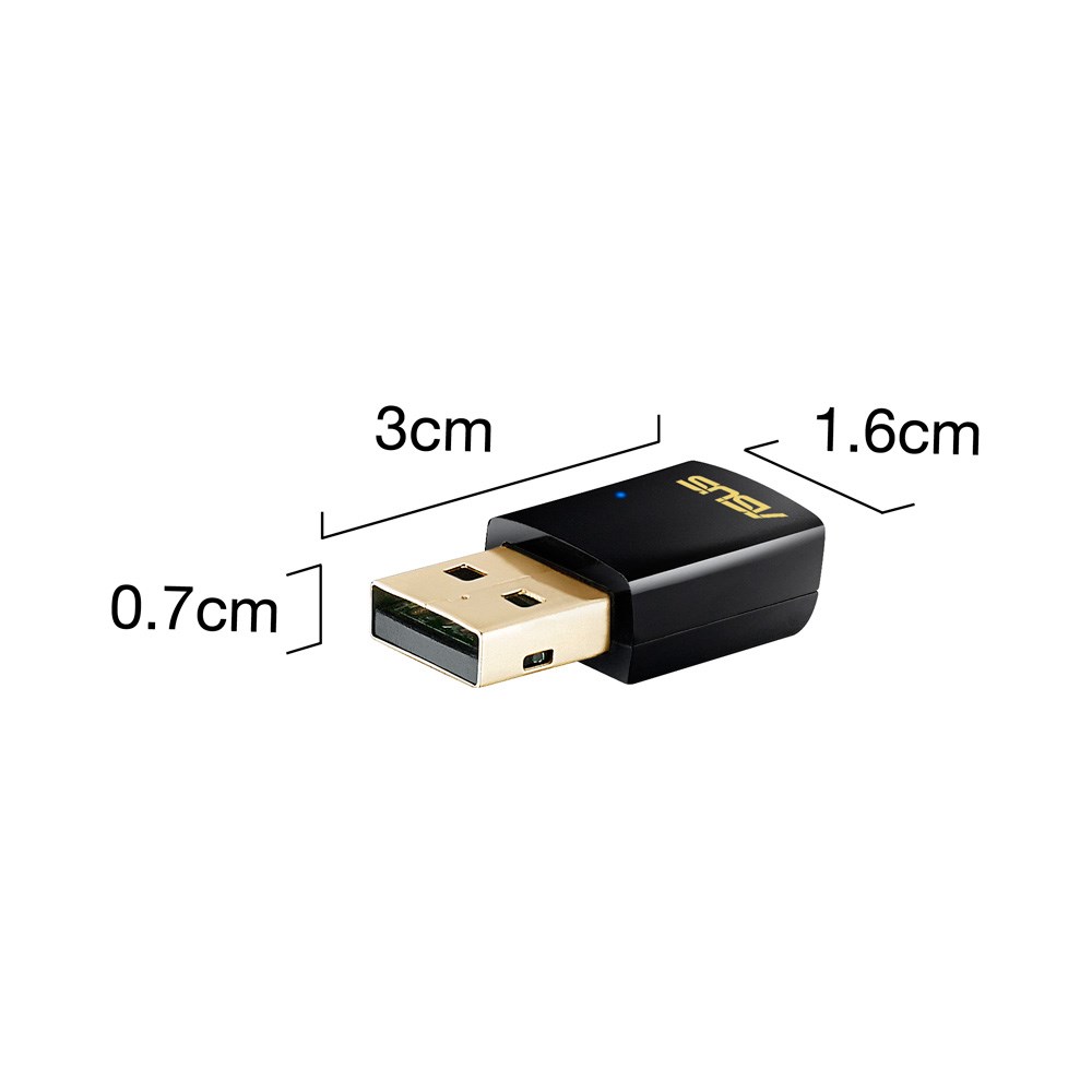 Përshtatës rrjeti ASUS USB-AC51 Dual-Band Wireless-AC600, USB, i zi