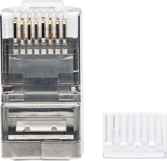 Konektor rrjeti Pro Line Cat6 RJ45 STP, 90 copë, gri