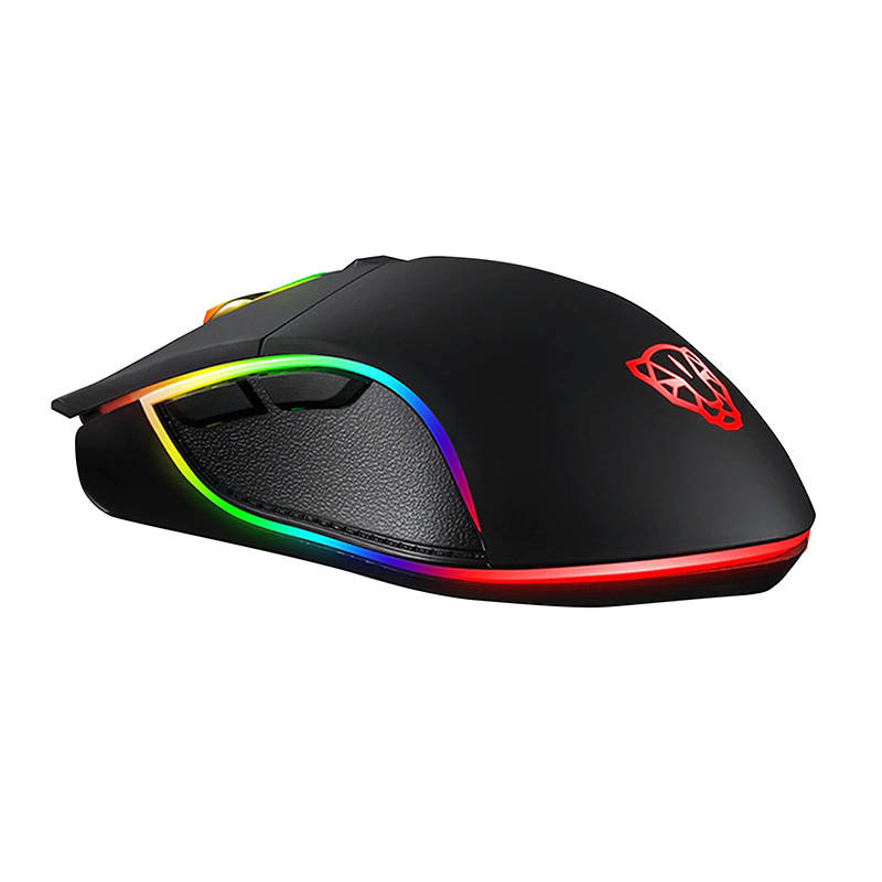 Maus gaming Motospeed V30, 3500 dpi, USB, me ndriçim RGB, i zi