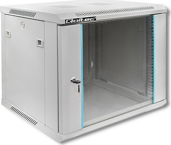Kabinet rrjeti Qoltec RACK 19", 600 x 450 x 500 mm, gri