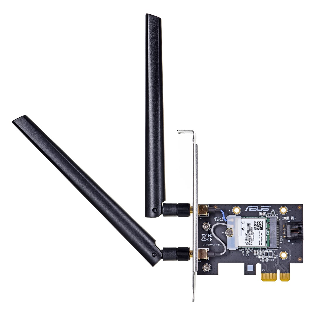 Kartë rrjeti Asus PCE-AXE5400, Wi-Fi 6E, Bluetooth 5.2, PCIe, e zezë