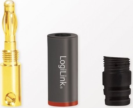 Konektorë banana LogiLink CA1212, set 4 copë, 4 mm², gri