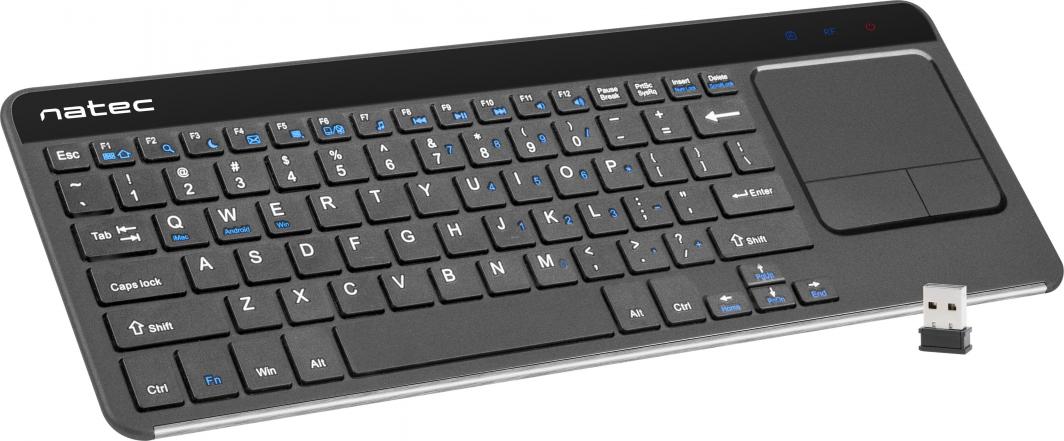 Tastierë Natec Touch Pad Slim, pa kabllo, e zezë (NKL-0968)