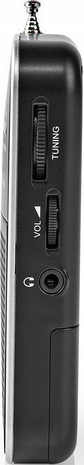 Radio portative Slim Pocket FM AM, dalja 3.5mm për kufje, me bateri AAA, e zezë