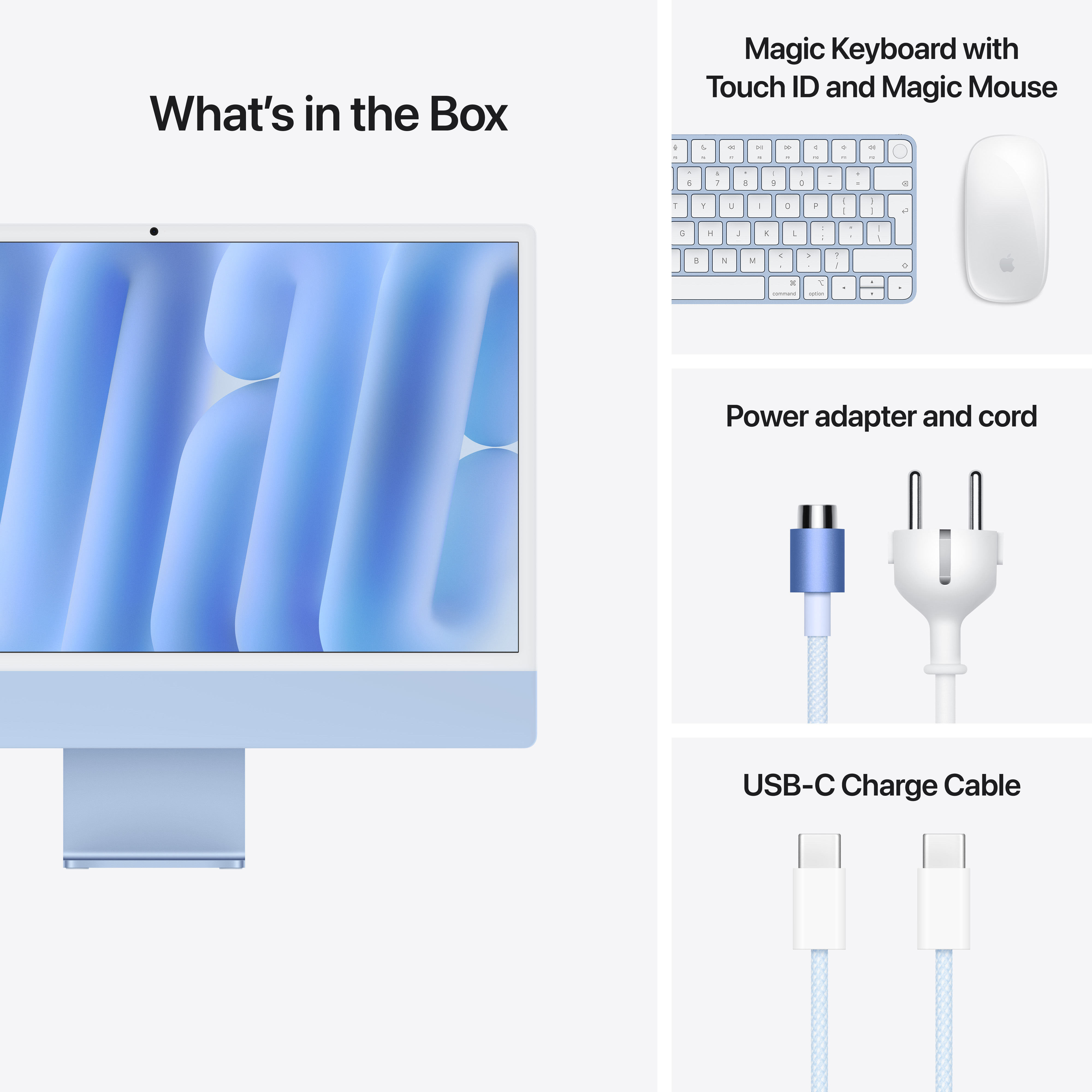 Apple iMac 24", M4 10‑core, 16GB, 512GB SSD, 10‑core GPU, Blue