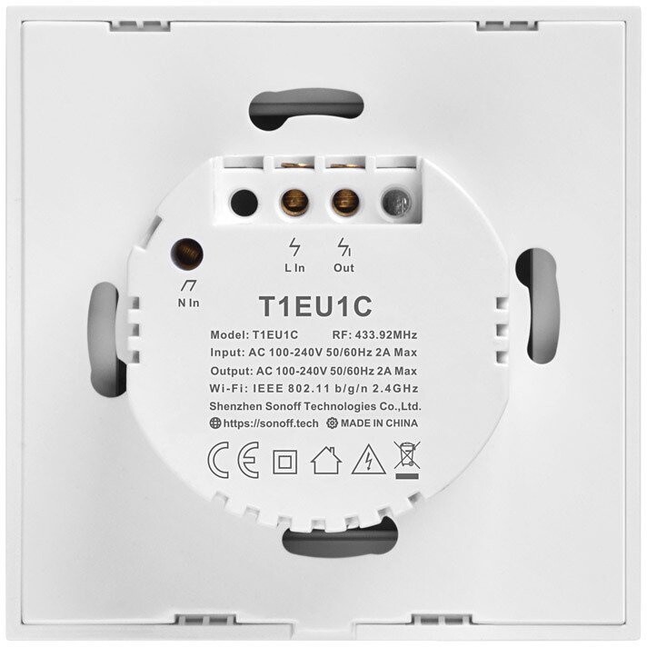 Switch Smart WiFi + RF 433 Sonoff T1 EU TX (2-channel)