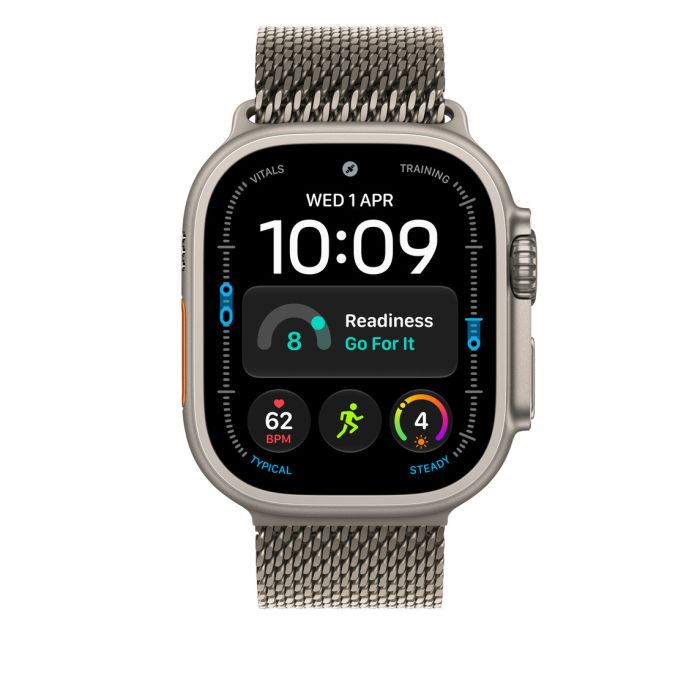Apple Watch 49mm Natural Titanium Milanese Loop, Medium