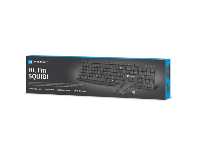 Set tastierë dhe maus Natec Squid, 1600 DPI, i zi
