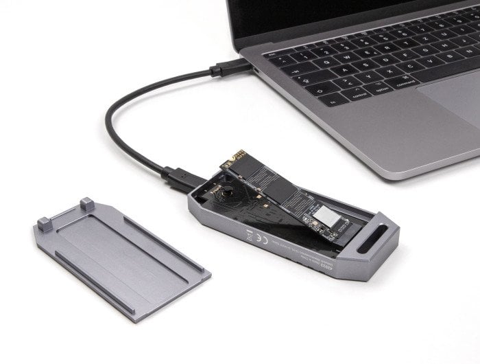 Kuti e jashtme SSD DeLOCK 42033, M.2 NVMe, USB Type-C 40 Gbit/s, gri