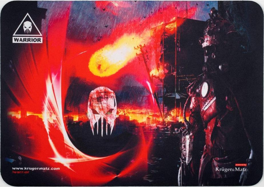 Mousepad Kruger&amp;Matz Warrior KM0767, multispandex, bazë gome kundër rrëshqitjes, i zi