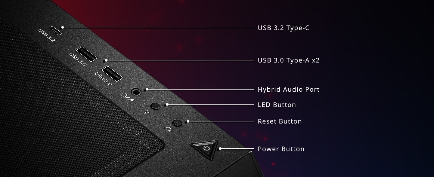 Kasë për PC Adata XPG STARKER AIR, e zezë