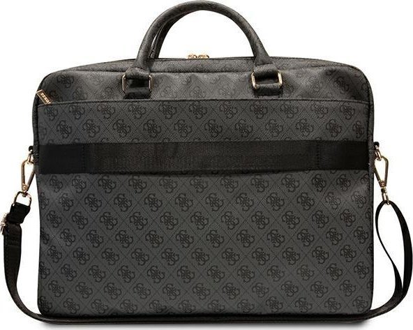 Торба за нотбук Guess 4G Printed Black, 16", еко кожа, црна