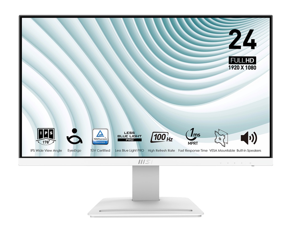 Monitor MSI PRO MP243XW, 23.8", 100Hz, i bardhë
