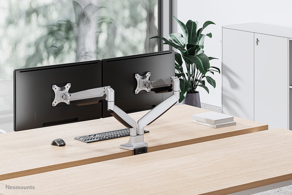 Mbajtëse monitori Neomounts NM-D750DSILVER, 10"-32", e argjendtë