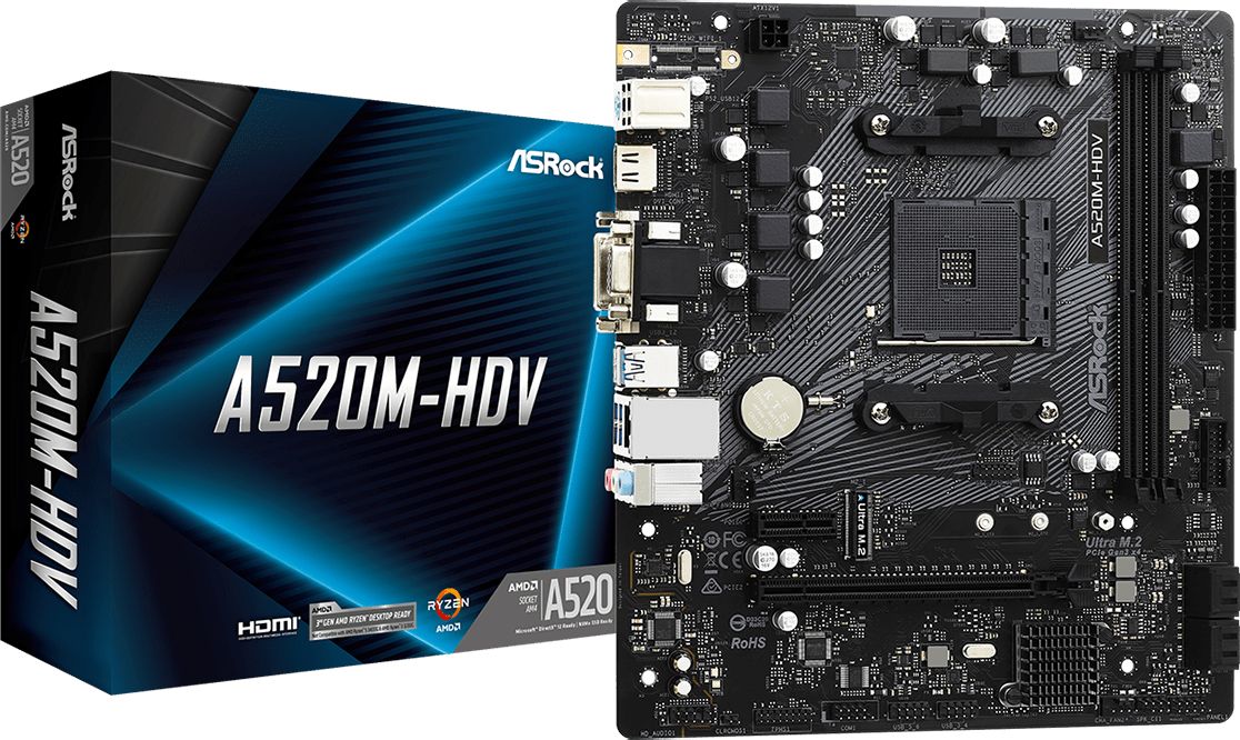 Pllakë amë ASRock A520M-HDV