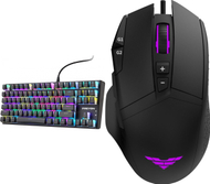 Set gaming Preyon Blue Blitz Claw PBBC87B dhe Falcon PFG27B, tastierë mekanike me kabllo, maus gaming me kabllo, i zi