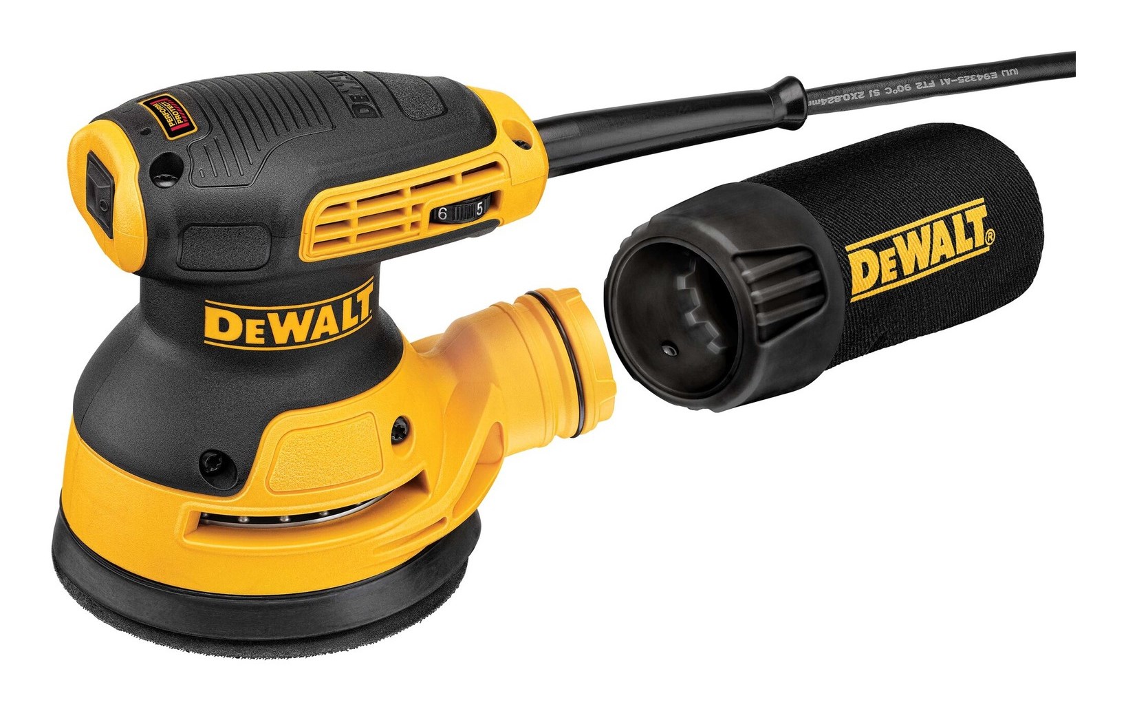 Lëmues orbital Dewalt DWE6423, 280W, 125mm, i verdhë