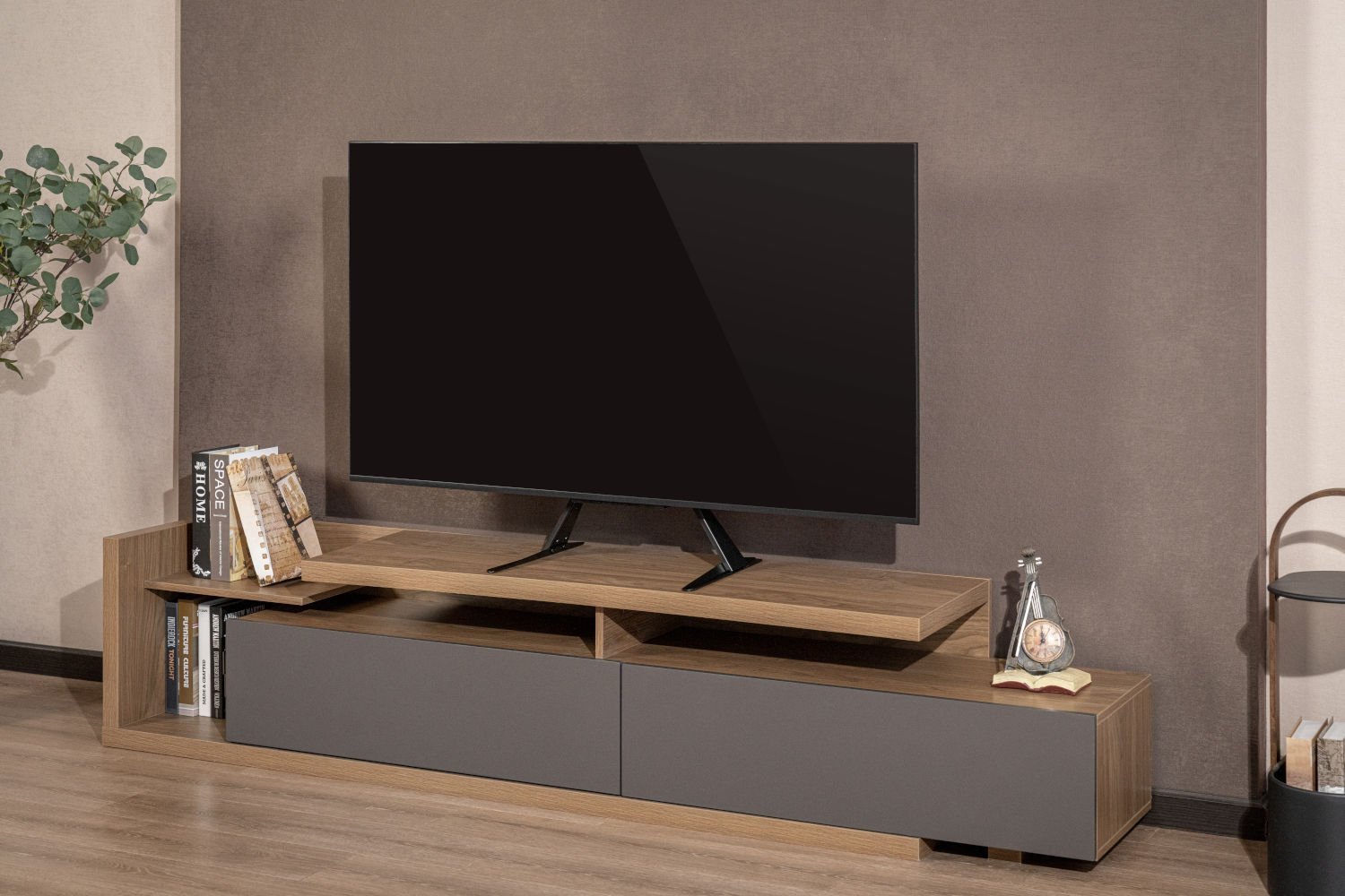 Bazë universale TV Mozos TS2, 23-75", deri 40 kg, e zezë mat