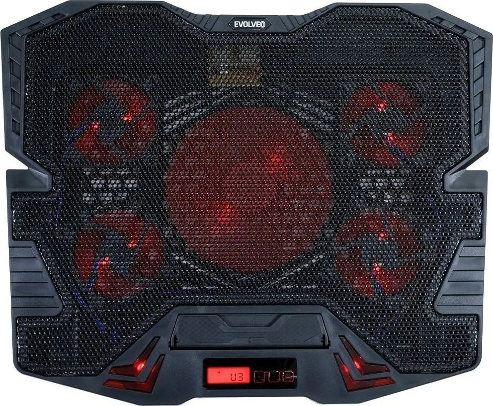 Bazë ftohëse për laptop Evolveo Ania 5R, 15.6", 5 ventilatorë, LED i kuq