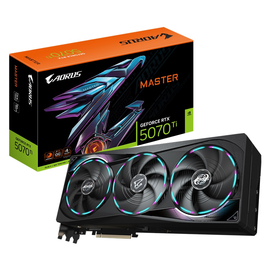 Kartelë grafike Gigabyte GeForce RTX 5070 Ti AORUS Master, 16 GB GDDR7