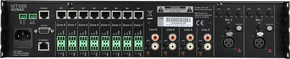 Matriks audio Audac MTX88, 8 zona, kontroll remot, gri