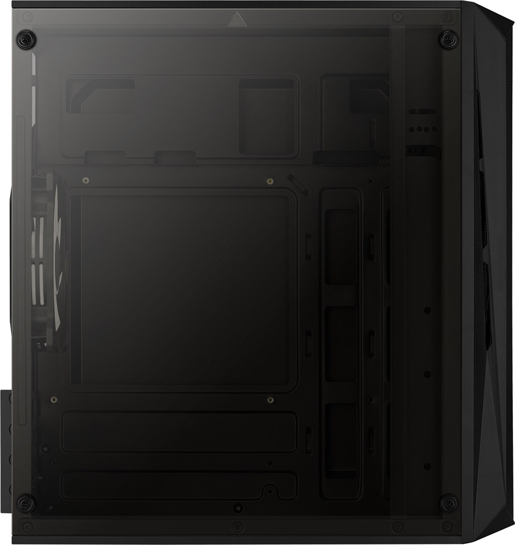 Kuti kompjuteri Aerocool CS-107 FRGB, mini tower, panel akrilik, e zezë