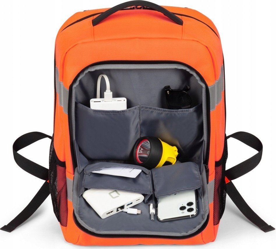 Shpinore Dicota Hi Vis Base, 24L, material 600D RPET, portokalli e ndezur