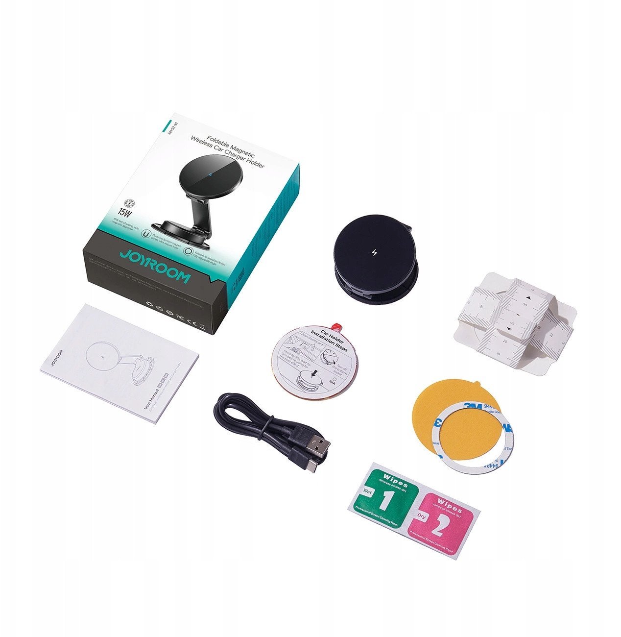 Karikues magnetik për veturë Joyroom JR-ZS408, wireless 15W, i zi