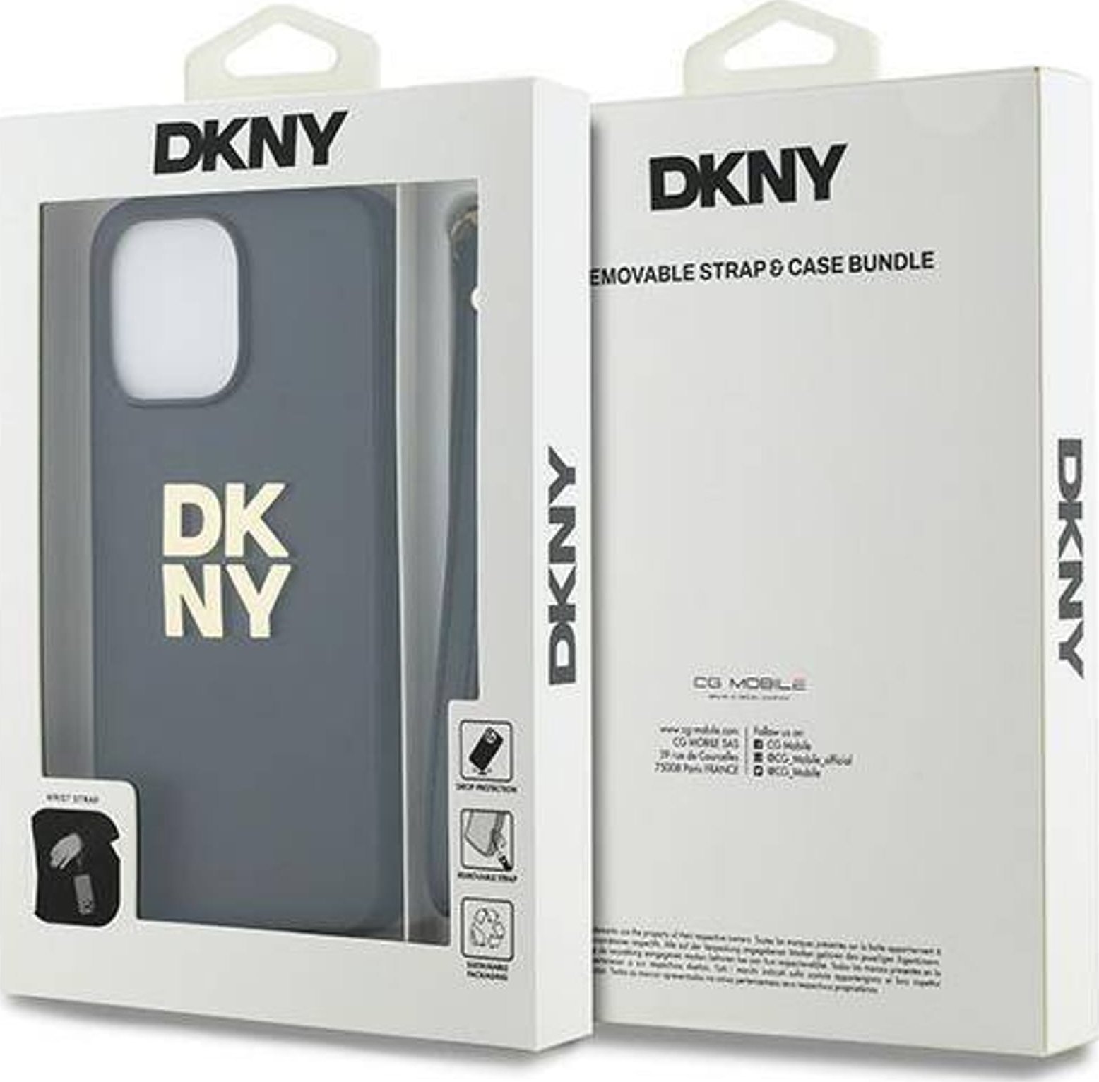 Mbulesë telefoni DKNY DKHCP15LPBSWSK për iPhone 15 Pro 6.1", hardcase me rrip dore, e zezë
