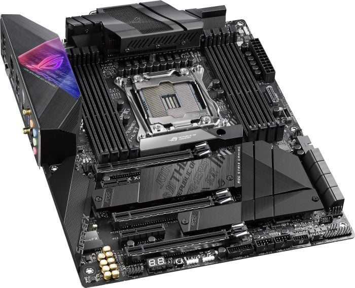 Pllakë amë ASUS ROG STRIX X299-E GAMING II, Intel X299, Socket 2066, 8 slota, Bluetooth, Wi-Fi 5, ATX
