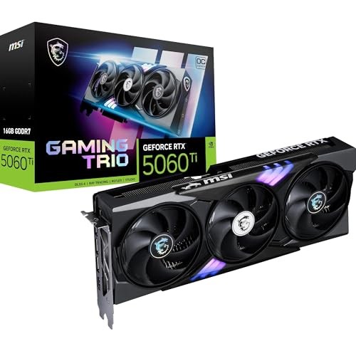 Karta grafike MSI GeForce RTX 5060 Ti GAMING TRIO OC, 16GB GDDR7, PCIe 4.0, e zezë