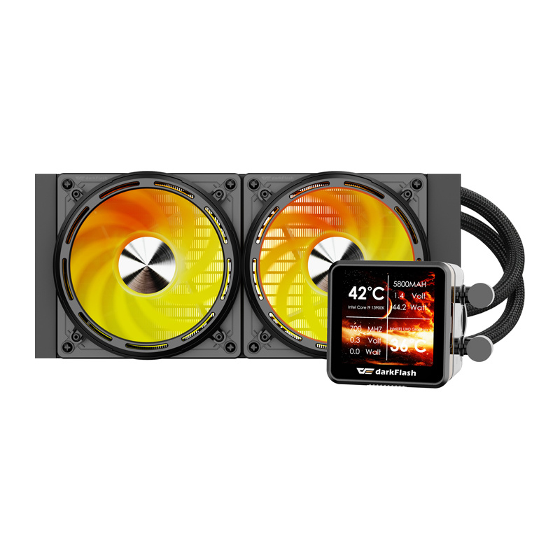 Ftohës ujor për CPU Darkflash DE240, radiator 240 mm, ARGB, i zi