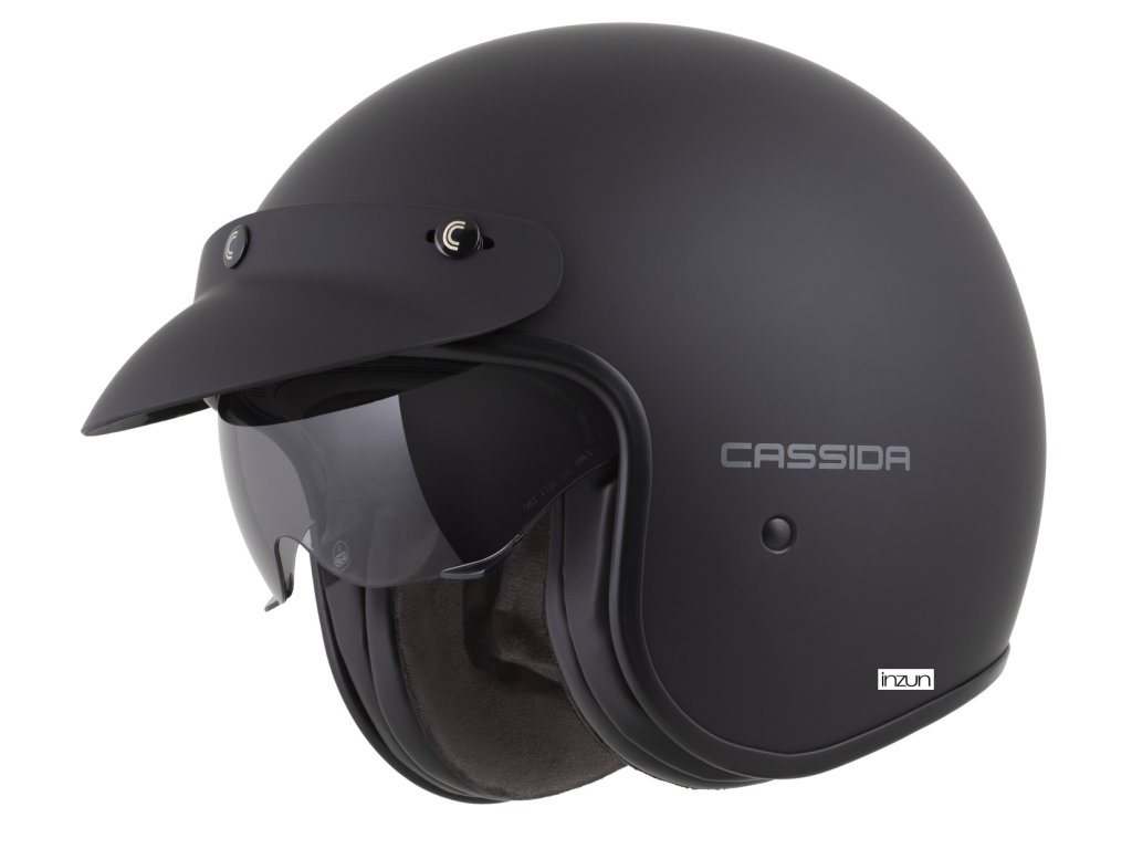 Мото кацига CASSIDA Oxygen 2.0 Solid, отворен тип, сончев визир, црна мат темно сива
