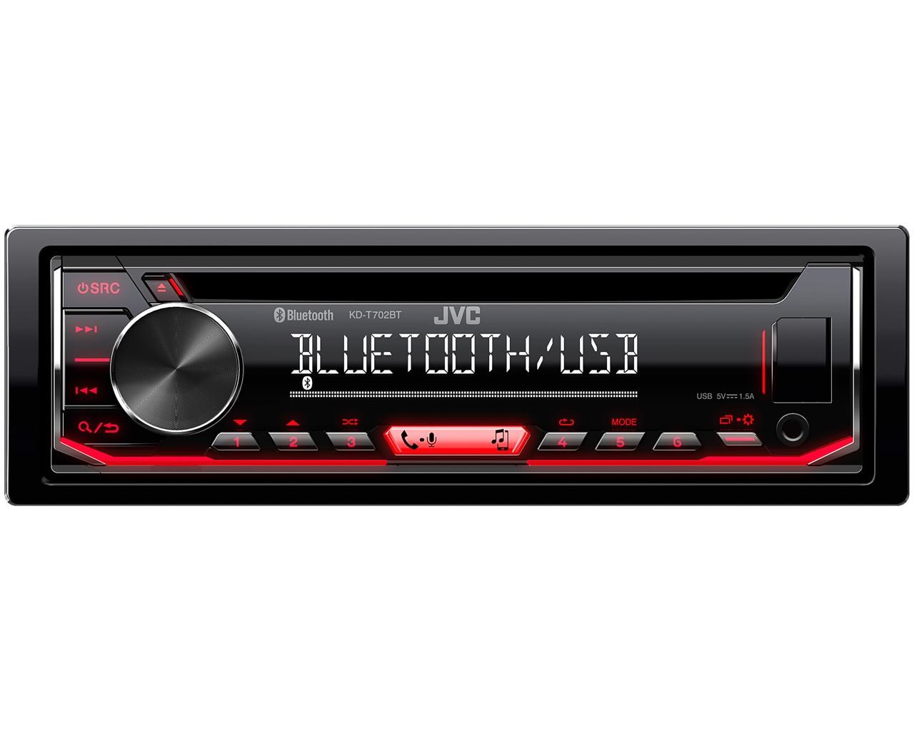 Radio makine JVC KD-T702BT, Bluetooth, USB, e zezë