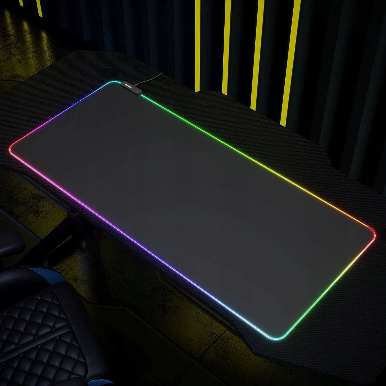 Mousepad gaming Mozos GAMING MP L, i madh, me ndriçim, i zi