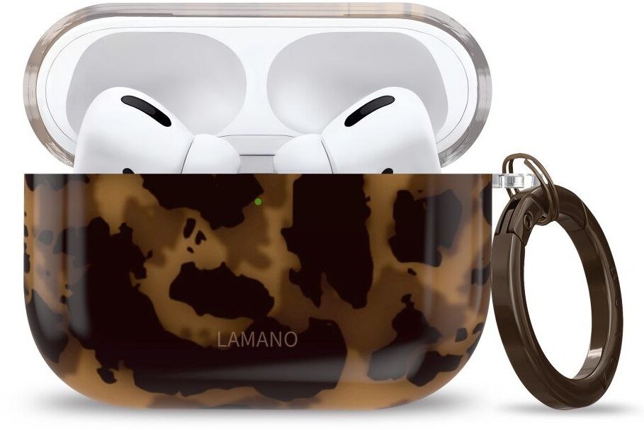 Mbulesë Tech-Protect Lamano për Apple AirPods Pro 3, dizajn Panther, kafe