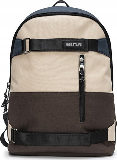 Çantë shpine Bestlife COL-Skate, për laptop 14.1", poliester, kafe