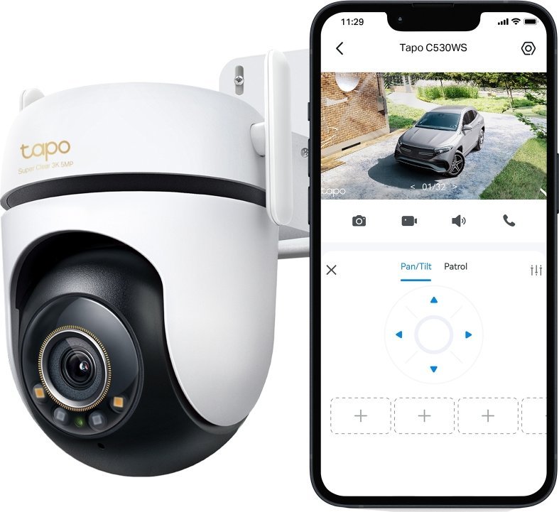 Kamerë sigurie e jashtme TP-Link Tapo C530WS, 3K 5MP, Wi-Fi, pan tilt
