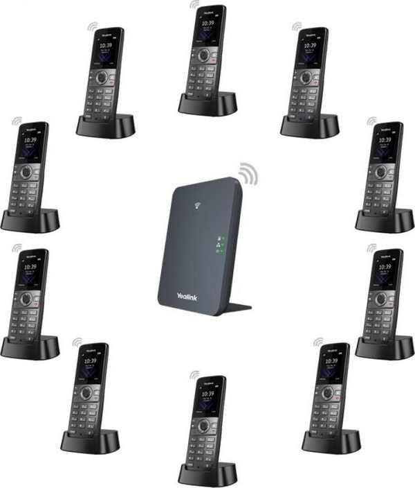 Receptor telefoni IP Yealink W73H, shtesë për stacion bazë, ekran 1.8", i zi