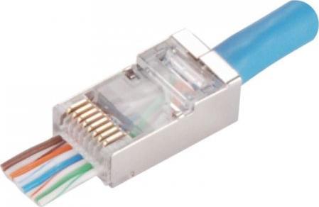 Prizë rrjeti Alantec RJ45 STP cat.5e WT116, pass through, paketim 100 copë
