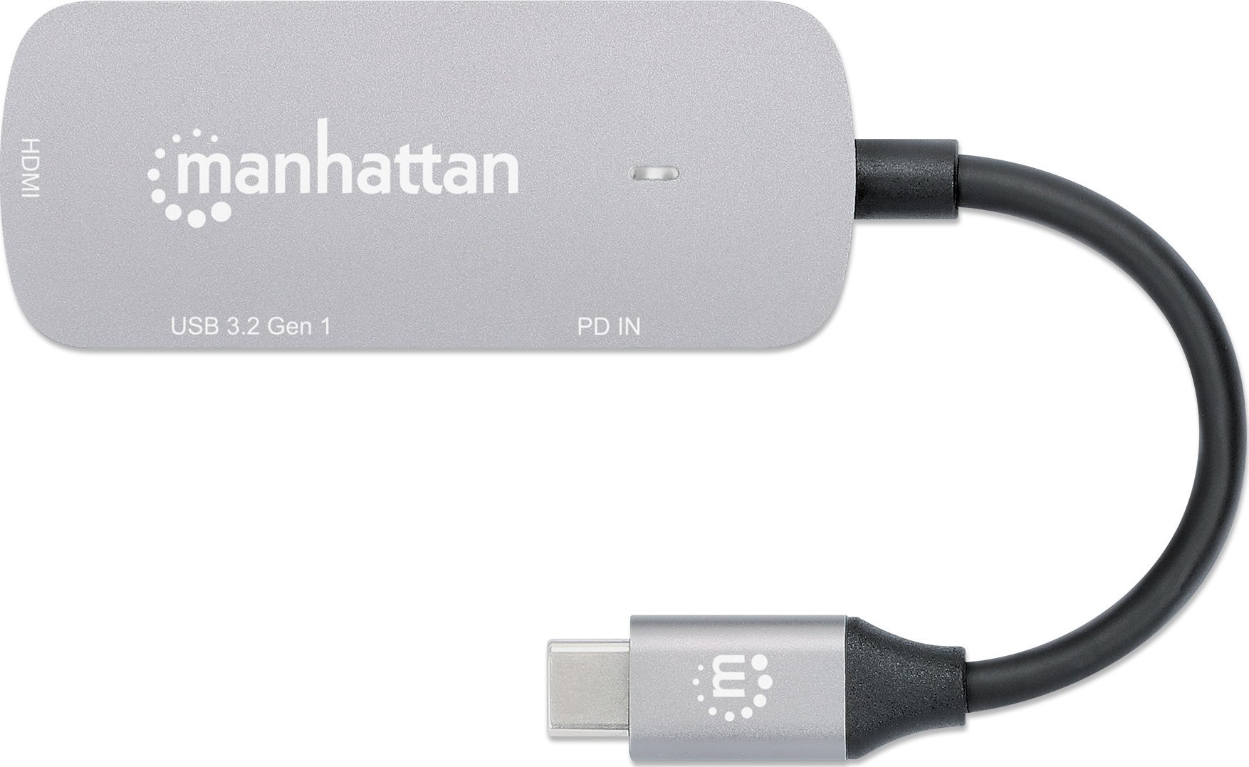 Dock USB C Manhattan 3 in 1, HDMI 4K60, USB A, Power Delivery 100W, gri