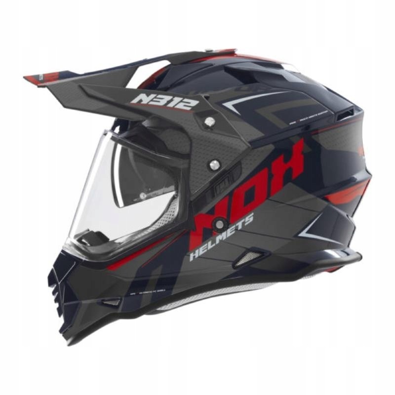 Helmetë moto Nox N312 Vapor, offroad duosport, me vizier, shumëngjyrëshe
