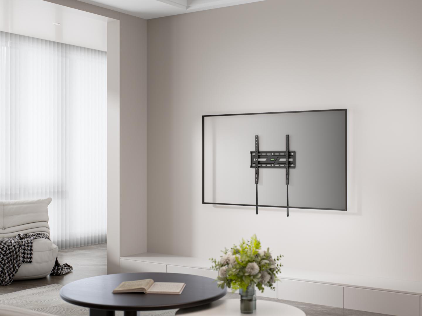 Mbajtëse muri për TV Serioux SRXA-32X75F, 32-75", kapacitet 75kg, e zezë