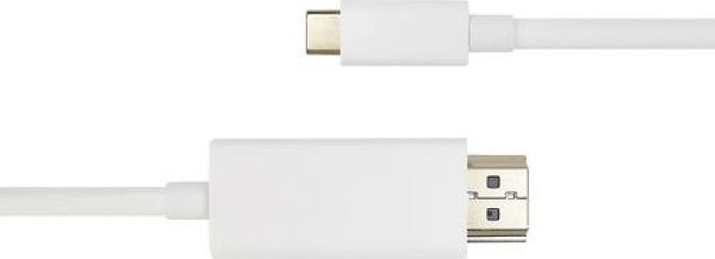 Kabllo video Deltaco USB C në HDMI, 4K UHD, 2m, e bardhë
