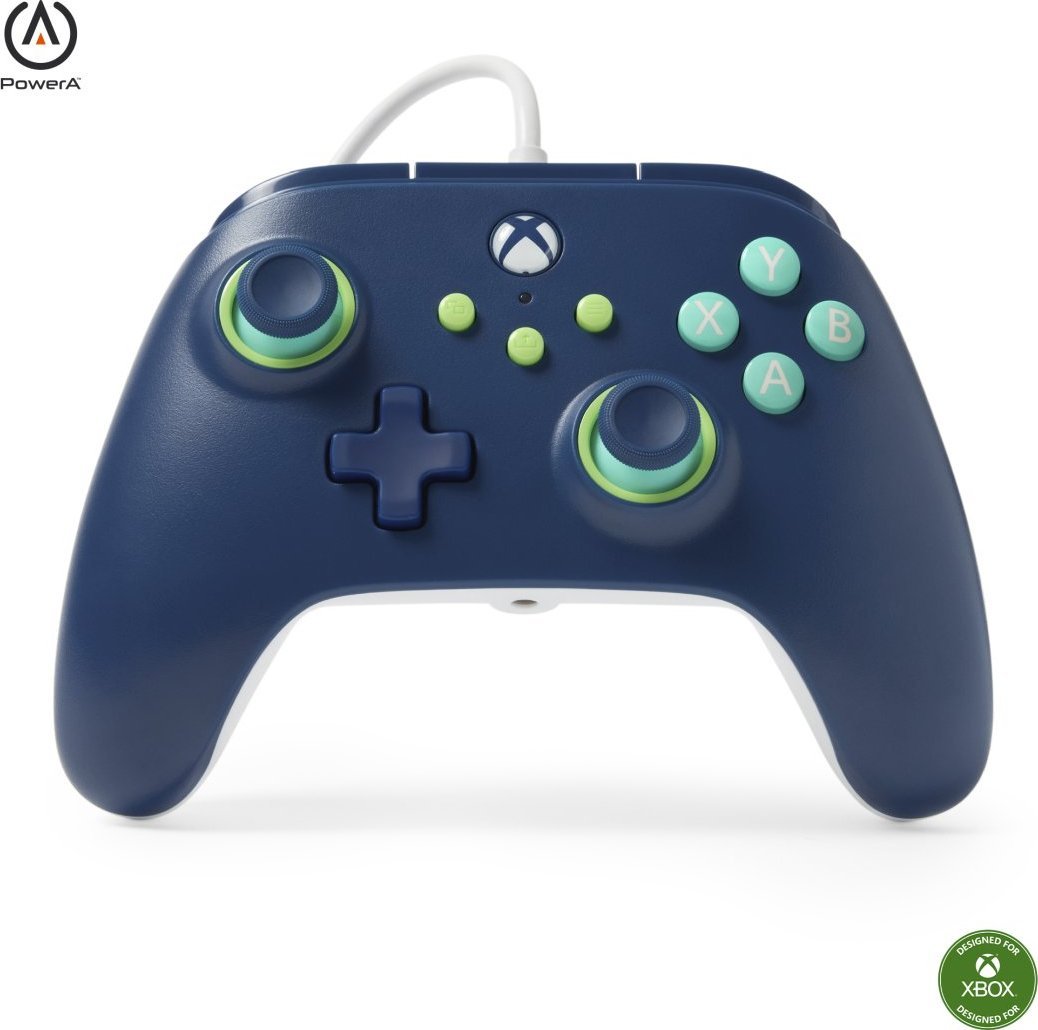 Gamepad PowerA Wired Controller për Xbox Series X|S, USB, 3 m, blu Mariner